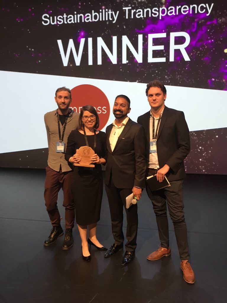 Sustainability Transparency Winner at The Planet Mark Awards 2019